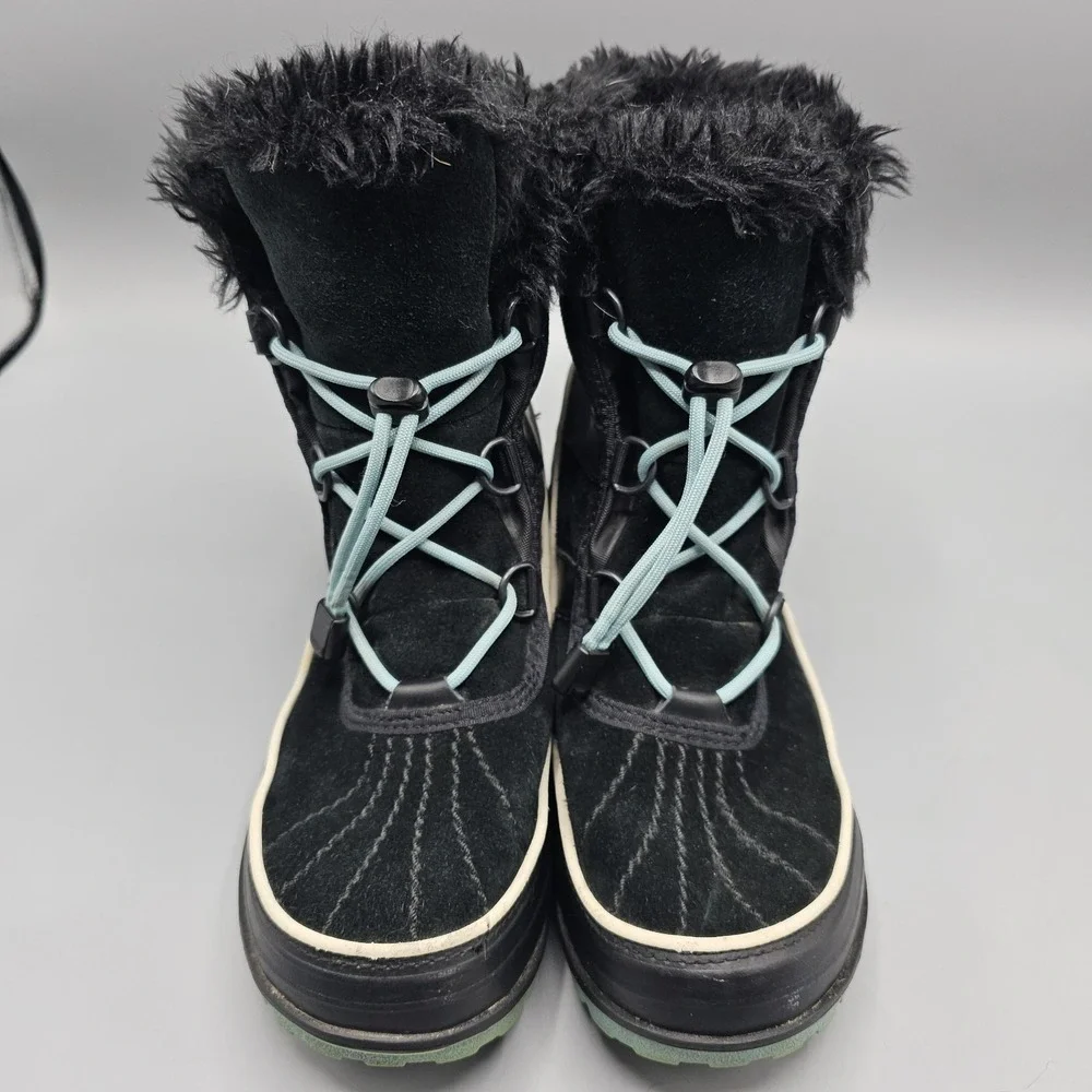 Sorel Tivoli II Black Suede Snow‎ Boot Women's Size 6 Faux Fur